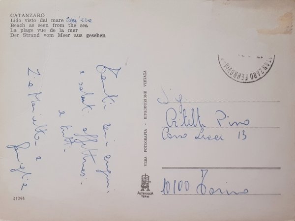 Cartolina - Catanzaro Lido visto dal Mare - 1952