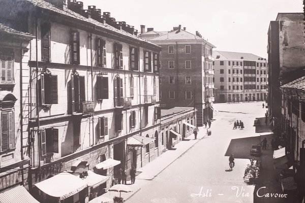 Cartolina - Asti - Via Cavour - 1953