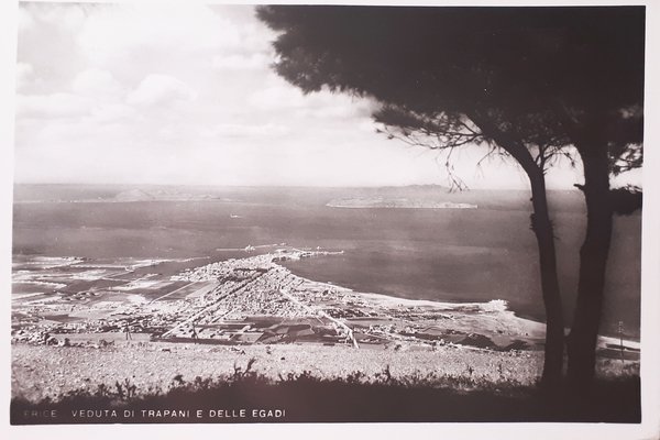 Cartolina - Erice - Veduta di Trapani e delle Egadi …