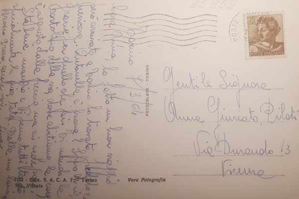 Cartolina - Torino - Via Michele Lessona - 1964