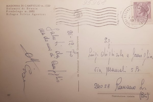 Cartolina - Saluti da Pradalago - Rifugio Silvio Agostini - …
