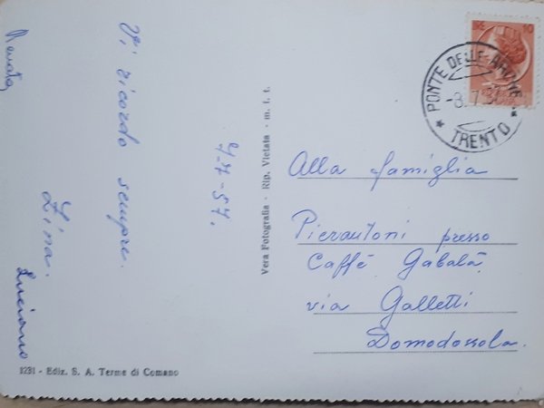 Cartolina - Terme di Comano - Piazzale Grande Albergo - …