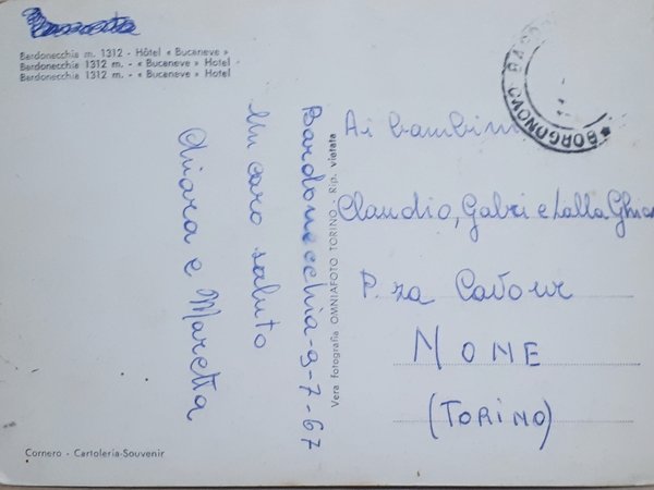 Cartolina - Bardonecchia - Hotel Bucaneve - 1967
