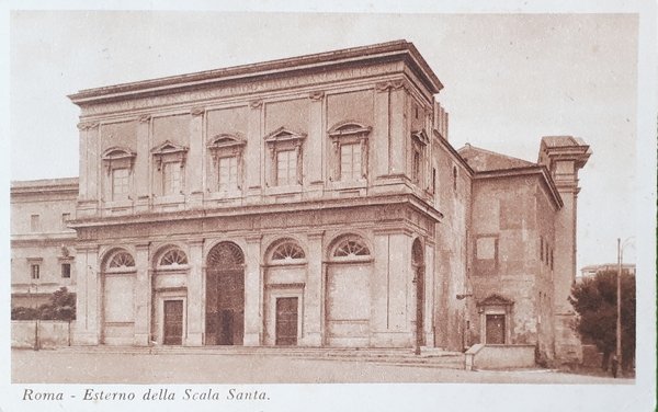 Cartolina - Roma - Esterno della Scala Santa - 1939