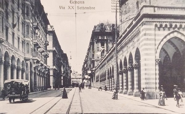 Cartolina - Genova - Via XX Settembre - 1900 ca.