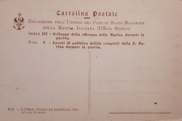 Cartolina - R. Marina Italiana - Spese per opere di …
