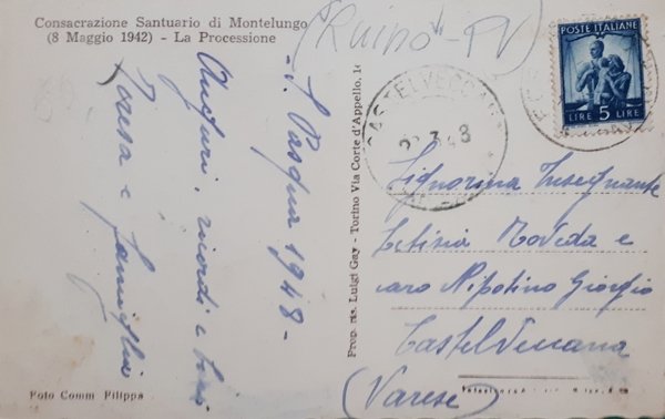 Cartolina - Consacrazione Santuario di Montelungo - La Processione 8 …