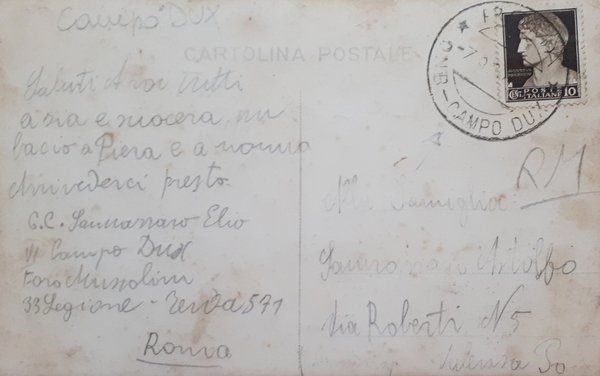 Cartolina - Fotografia - Campo Dux - Roma - 1930 …