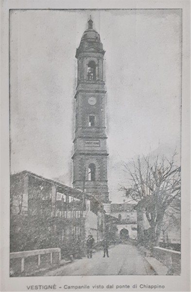 Cartolina - Vestignè - Campanile visto dal ponte di Chiappino … | Immagine principale