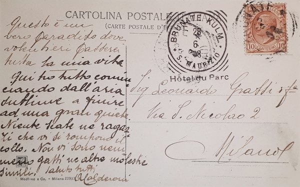 Cartolina - Hotel du Parc - Brunate Kulm - Lago …