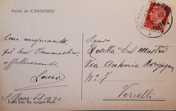 Cartolina - Cannobio - Lago Maggiore - 1930