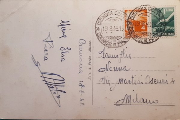 Cartolina - Cremona - Giardini Pubblici - 1948