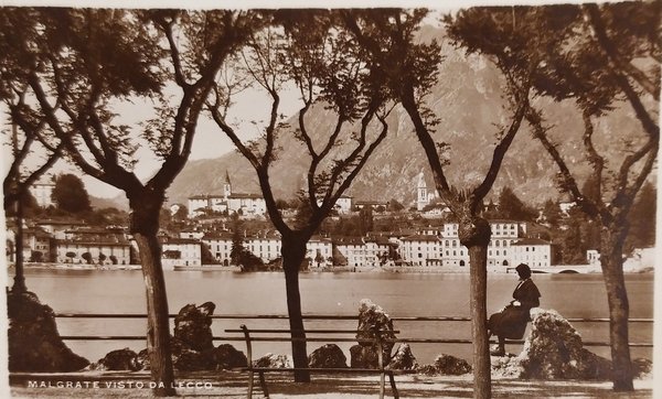 Cartolina - Malgrate visto da Lecco - 1934