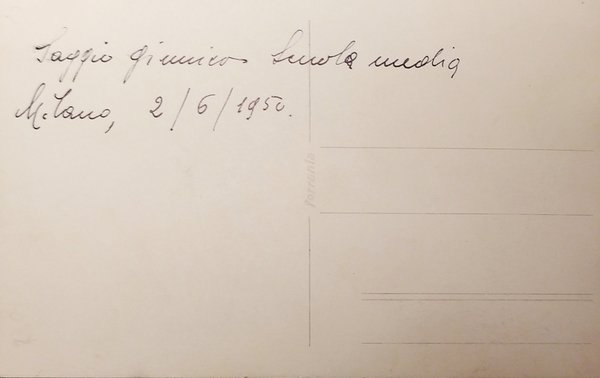 Cartolina - Saggio Ginnico - Scuola media - Milano -1950