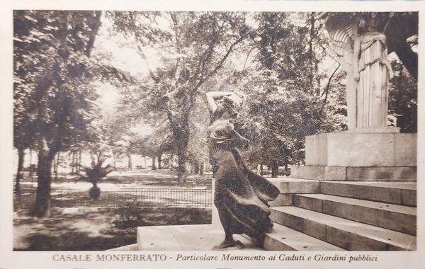 Cartolina - Casale Monferrato - Particolare Monumento ai Caduti e …