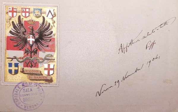 Cartolina - Ricordo della 5^ Compagnia di Sanità - 1904 | Immagine principale