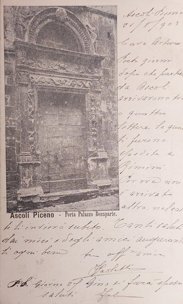 Cartolina - Ascoli Piceno - Porta Palazzo Bonaparte - 1903