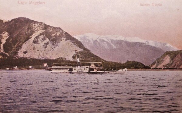 Cartolina - Lago Maggiore - Marina Battello Elvezia - 1900 …