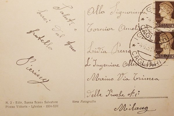 Cartolina - Iglesias - Piazza Quintino Sella - 1935 | Immagine Gallery 3