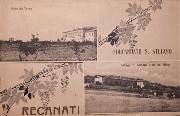 Cartolina - Recanati - Educandato S. Stefano - 1913