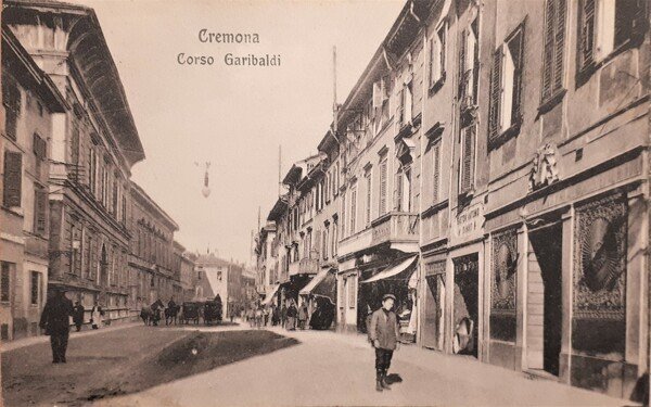 Cartolina - Cremona - Corso Garibaldi - 1906