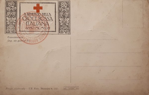Cartolina - Militaria WWI - Croce Rossa Italiana - Convalescenti …