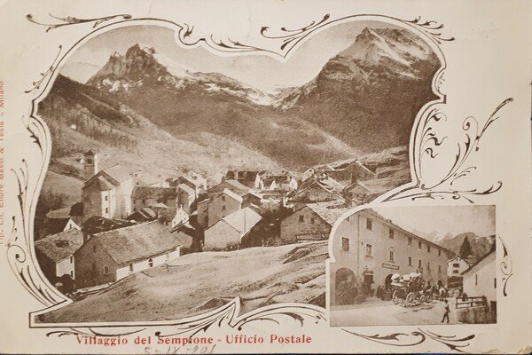 Cartolina - Villaggio del Semplone - Ufficio Postale - 1905
