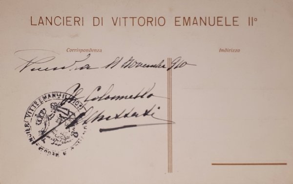 Cartolina - Lancieri di Vittorio Emanuele II - 1910