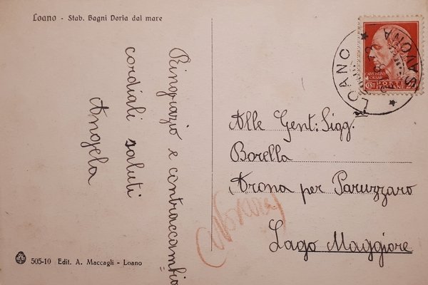 Cartolina - Loano - Stabilimento Bagni Doria dal Mare - …