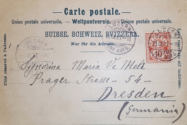 Cartolina - Gruss aus Luzern - Svizzera - 1907