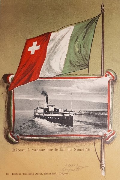 Cartolina - Navi - Bateau à vapeur sur lac de …