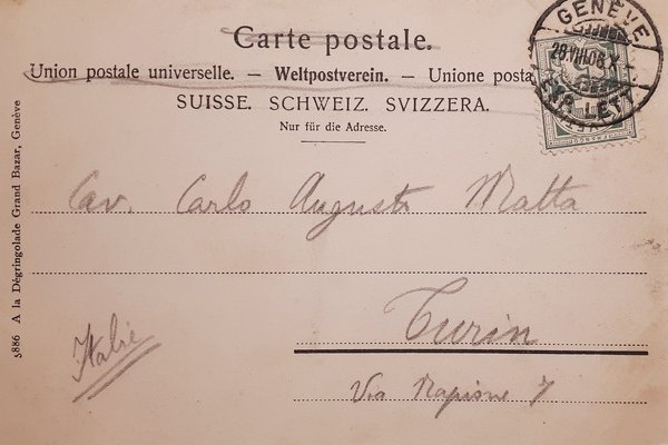 Cartolina - Svizzera - Genève - 1906