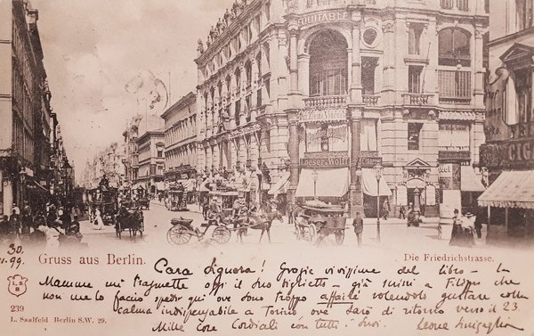 Cartolina - Gruss aus Berlin - Die Friedrichstrasse - 1899