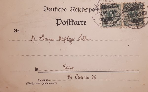 Cartolina - Gruss aus Berlin - Die Friedrichstrasse - 1899