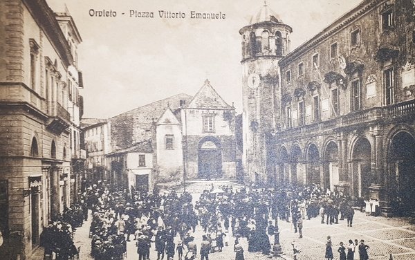 Cartolina - Orvieto - Piazza Vittorio Emanuele - 1920 ca.
