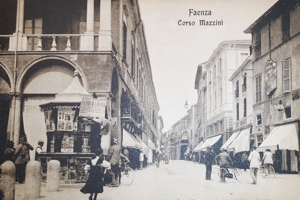 Cartolina - Faenza - Corso Mazzini - 1900 ca.