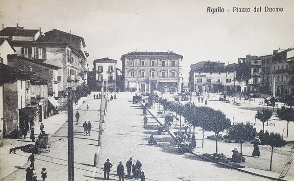 Cartolina - Aquila - Piazza del Duomo - 1900 ca. | Immagine principale