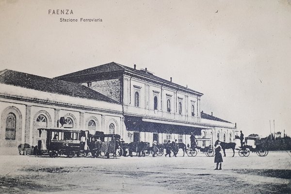 Cartolina - Faenza - Stazione Ferroviaria - 1900 ca.