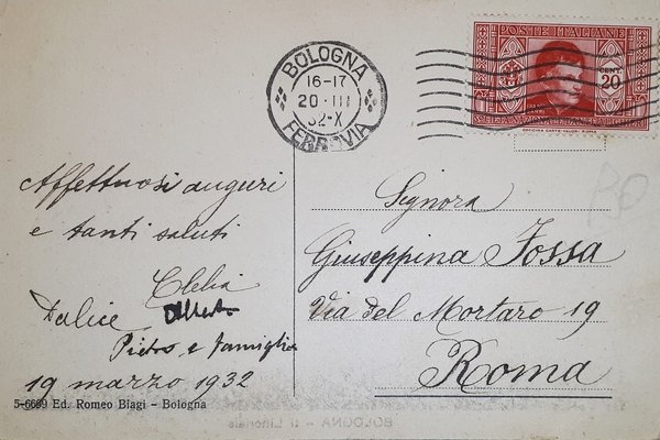 Cartolina - Bologna - Il Littoriale - 1932