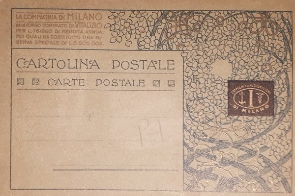 Cartolina - Compagnia di Assicurazione di Milano - Palermo - …