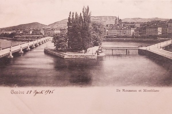 Cartolina - Svizzera - Genève - Ile Rousseau et Montblanc … | Immagine principale