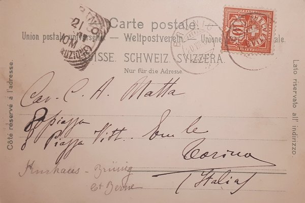 Cartolina - Lungernsee mit Bernaralfen - Svizzera - 1901 | Immagine Gallery 2