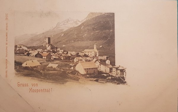 Cartolina - Gruss von Hospental - Svizzera - 1900 | Immagine principale