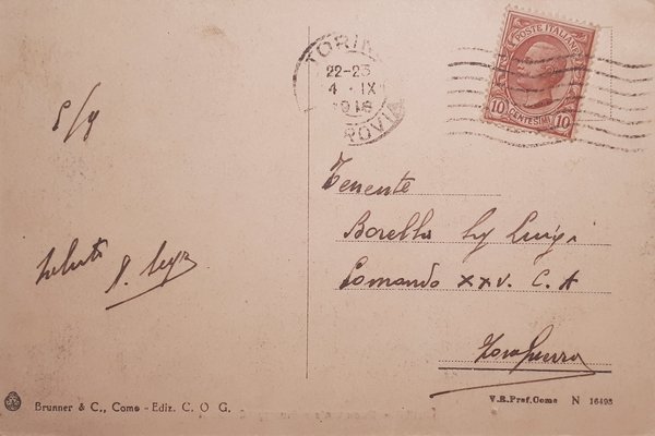 Cartolina - Torino - Monumento a Giuseppe Garibaldi - 1918