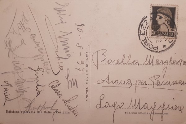 Cartolina - Porlezza ( Lago di Lugano ) - 1937