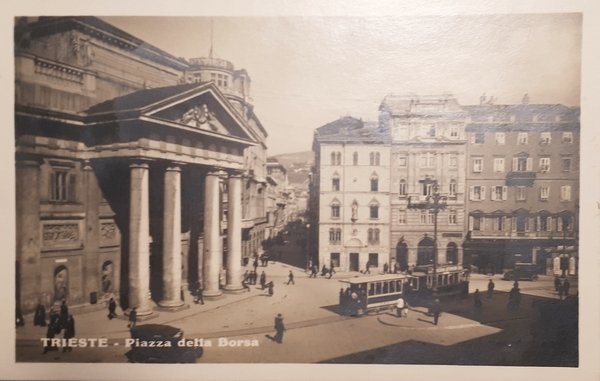 Cartolina - Trieste - Piazza della Borsa - 1930