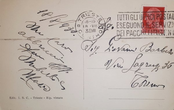 Cartolina - Trieste - Piazza della Borsa - 1930