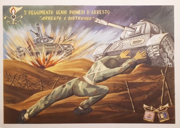Cartolina Militare - III^ Reggimento Genio Pionieri d'Arresto e Distruggo …