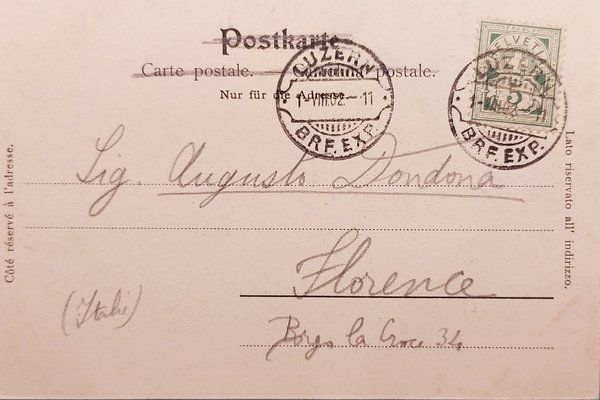 Cartolina - Svizzera - Luzern und die Alpen - 1902