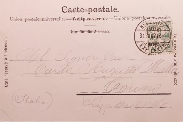 Cartolina - Svizzera - Neuchâtel - 1902